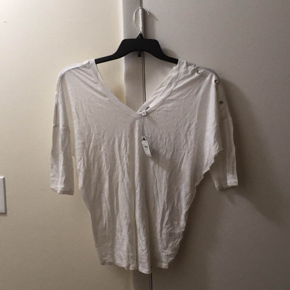 V-Neck White Top